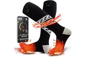 ALLXNOX Beheizbare Socken für Männer & Frauen, 5V 5000mAh Batterie Beheizte Socken mit Akku, APP-Anschluss 3 Temperaturein Stellungen Heizsocken, Waschbar Socken Beheizbar