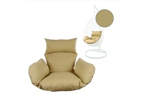 Kideo® Seat Cushion for Hanging Chair, Swing Chair Cushion, Replacement Cushion, Washable, 2-Piece, Beige (Nest, 7007 Capucchino)
