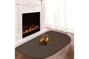 KHONGOO Alfombra ignífuga para chimeneas, 100 x 60 x 0,1 cm, almohadillas para chimenea para estufa de leña, chimenea, interior y exterior, protege el suelo de chispas y brasas