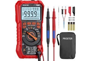Proster Digital multimeter 9999 räkning TRMS bilrange NCV-detektor – DC AC spänning, ström, induktans, temperatur, kapacitets