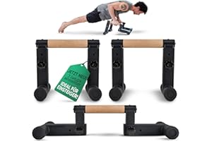‎POWERNOVA Liegestütze-Griffe [3-in-1] - Griff einstellbar für Calisthenics, Handstand & Push-Up-Handles | Liegestützgriffe handgelenkschonend & ideales Equipment für Homestudio, Gym & unterwegs | POWERNOVA