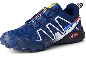 AGYE Cycling Shoes Mens,Non-slip Cycle Shoes Road Bike Mountain Bike MTB Shoes Flat Assisted Sports Shoes,Blue-42