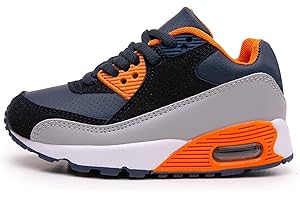 Daclay Zapatos niños Niñas Deportivo Transpirable Malla con Parte Superior de Cuero cómoda Suave Cordones Zapatillas Sneakers