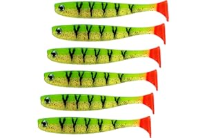 ‎NASTY BAIT Nasty Bait Gummifisch | 6,8 cm - 12,5 cm| Gummiköder| Kunstköder| Zanderköder, Hechtköder, Barschköder| UV aktive Modelle| flankende Aktion| 3D Augen|8 Farben | Aussparungen für Offsethaken