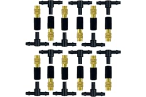 JIEHAOJIA Lot de 12 buses de pulvérisation réglables en laiton pour système d'irrigation, pulvérisateur d'arrosage goutte à goutte, pulvérisateur d'arrosage connecté, buse d'irrigation 4/7 pour arrosage de