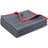 Carehabi Microfibre Cloths and Glass Cloth 3 Units 400 GSM Cleaning Cloths with 20% Carbon Fibre 40 x 50 cm for Car Windows M