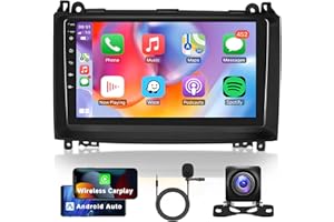 RIMOODY 32G Android Autoradio pour Mercedes Benz B Class B200 W245 W169 W639 Vito Viano W906 Sprinter avec Apple Carplay Android Auto Navi GPS WiFi 9 Pouces Autoradio avec Bluetooth FM/RDS/DAB Caméra de Recul
