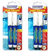 Vodaseal Fayans Derz Kalemi Beyaz 4 l&uuml; Set + 4 Adet Yedek U&ccedil;