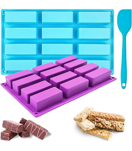 Stampo Per Barrette Stampini Antiaderenti Stampo Silicone Per Barrette Muesli - 2 Pezzi Con 10 Cavità Antiaderenti Stampi Silicone Alimentare 26x9.5cm Stampi In Silicone Per Resina