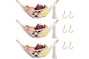 WMLBK 3 amache per frutta, frutta e verdura, in macramè, decorazione per la cucina
