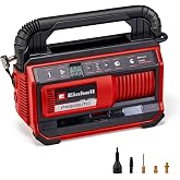 Einhell Pressito 18/25 Power X-Change Hibrit Kompres&ouml;r (18 V, G&uuml;&ccedil; Kablosu veya Ak&uuml; ile &Ccedil;alışır, Maks. 11 bar, 4-par&ccedil;alı Adapt