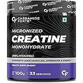 Carbamide Forte Creatine Mono Hydrate Powder | Micronized Monohydrate 100gm | Creatine Supplement for Lean Muscle Volumization, Strength & Energy - Un