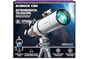 Science Can Telescope for Adults & Kids 70mm Aperture (16X-120X) High Powered Astronomy Telescope for Beginners with Adjustable Tripod and Phone Adapter Great Astronomical Gifts for Kids 8-12
