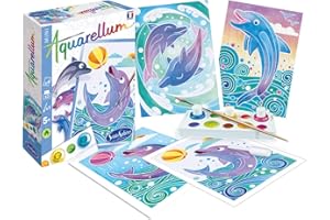 Sentosphere 3906000 Aquarellum Mini, Aquarell Malset für Kinder, Delfine, Bastelset, Kreativ-Set, DIY