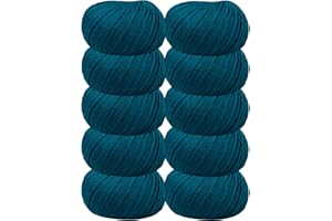 DELFINO WOLL DOLOMITI Tiglio 10 Gomitoli Lana Merinos 50g - Disponibile in più Colori e Spessori - Filato Colore Petrolio (441) - 85% Lana Merinos, 15% Microfibra - 100% Made in Italy (441)