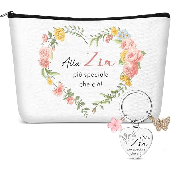 Portachiavi Personalizzato Per Zia – Regalo Originale In Acciaio, Con Frase 'ti Voglio Bene'