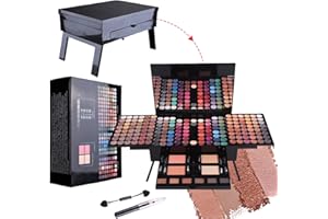 PhantomSky 180 Couleurs Fard à Paupières Palette de Maquillage Cosmétique Set avec Poudre Sourcils, Fard à Joues et Poudre Pressée - Parfait pour une Utilisation Professionnelle et Quotidienne