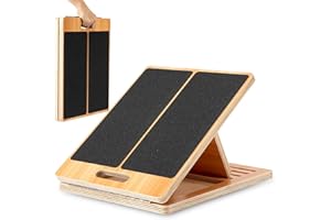 StrongTek - Tabla inclinada extra ancha de madera para estiramiento y entrenamiento de flexibilidad, 5 ángulos ajustables, 158,8 kg de capacidad