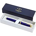 Parker IM Premium Limited Edition Rollerball Pen | Lustrous Blue Lacquer with Gold Trim | Black Ink | Gift Boxed