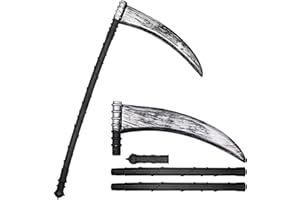 Abnaok Halloween Sense 82 cm, Sensenmann Sense Zerlegbar, Sichel Halloween Cosplay,Sensenmann, Accessoire, Zubehör, Mottoparty, Karneval