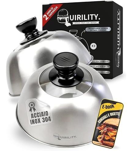 Pressa Per Hamburger In Acciaio Inox 14 Cm - Antiaderente, Pesa 0,4 Kg, Per Griglia E Padella