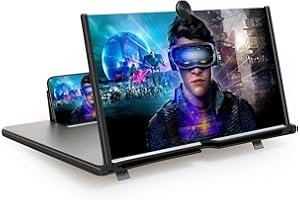 Homavit 14 Zoll Handy Bildschirmlupe, 3D Bildschirm für Handy, HD Handy Lupe für Allen Smartphones, für das ansehen von filmvideos(Schwarz)