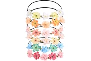 ZHUJIEHIGH 6 Stk Blumenkränze fürs Haar, Blumen Stirnbänder, Haarbänder Floral Girlande, Braut Haarschmuck Blumenkränze für Damen Mädchen Festival Party Hochzeit Strand Geburtstag