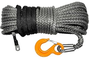 WINCHMAX Premium Quality Synthetic WInch Rope 30m x 12mm with Competition Hook