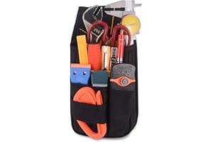 Winjun Werkzeugtasche 1 Stück Schwarz Oxford Stoff Professionelle Wasserdicht Werkzeugtasche Gürteltasche Werkzeugbeutel mit Metallclip