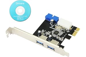 ‎CERRXIAN CERRXIAN Desktop Motherboard USB3.0-Erweiterungskarte 20-Pin-Frontschnittstelle PCI-E auf USB3.0-Erweiterungskarte mit 2 Anschlüssen