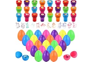 SOETDERT 24 Stück Ostereier Stempelset, Ostern Geschenke Kinder, Stempel Ostern, Self-ink Stempel Kinder, Osterstempel Ostereier zum Befüllen, Kleine Ostergeschenke Osternspielzeug für Klassenzimmer Osterparty