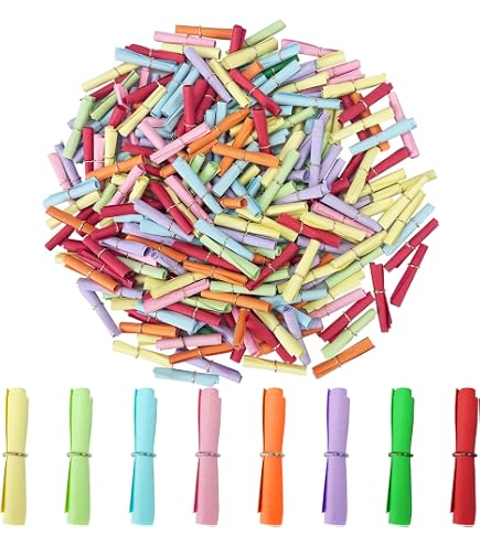 EBHO 100 Pezzi Pergamena Da Scrivere,Sfusi Da Scrivere Mix Vuoto Colorato Etichette Piccole Note Per Il Compleanno Dei Bambini Calendario Dell'Avvento o Compleanno,Colore Casuale