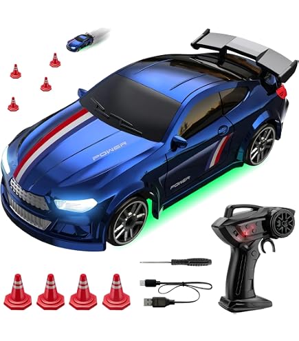 Voiture RC Drift 1:64 Mini - Véhicule Électrique Télécommandé Avec Contrôleur Ergonomique - Pour Enfants Et Ados - Course Et Dérive Intérieure/Extérieure - 3