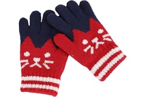 JIAHG Kinder Fingerhandschuhe Winter Warm Handschuhe Fäustlinge Kinder Strickhandschuhe Süß Gloves Skihandschuhe, 2-6 Jahre alt, Mädchen Vollfinger Handschuhe
