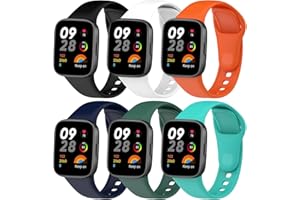 BDIG 6 Pièces Bracelet pour Xiaomi Redmi Watch 3, Bracelet Xiaomi Watch 3 Fitness Bande de Remplacement en Silicone Strap Extensible Compatible avec Redmi Watch 3
