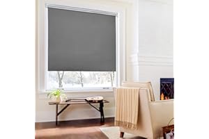 ‎HOMLAND Verdunkelungsrollo Thermo Rollos Klemmfix ohne Bohren Dunkelgrau 105x120cm(BxH) Verdunklungsrollo Lichtundurchlässig Fensterrollo Sicht-und Sonnenschutz Wand-und Deckenmontag Rollo für Fenster und Tür