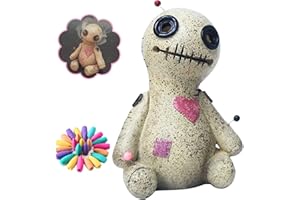 HOWADE Voodoo Doll Incense Burner,4" Resin Backflow Incense Holders with 60PCS Wonderful Smelling Cones Resin Statues Ornament Handmade Craft for Yoga Office Home Decor