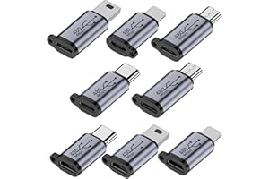 RULGOI Lightning auf USB C Adapter, USB C Adapter, Micro USB Adapter, Mini USB Adapter 8 Pack Female to Male USB 2.0 für Navi, die Aktioncam zum Einsatz, Smartphone