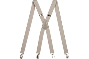 Olata Bretelle Sottili a Forma di X, Unisex, Regolabili, Elastiche, con Clip in Metallo, 2,5 cm