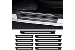 PANYI 9 Stücke Einstiegsleisten Schutz Einstiegsleisten aus Carbonfaser Universelle Anti-Trampling-Schutz-Dekorstreifen AutotüRschwellenschutz,Passend für Eine Vielzahl Von Automodellen