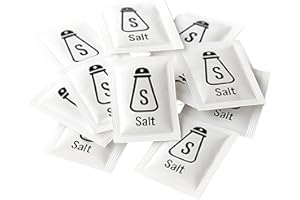 100 Salt Sachets – Individually Wrapped Table Salt Portions – Disposable Packets for Travel, Catering, Takeaway, Lunchboxes & Portion Control – by Espresso Yourself