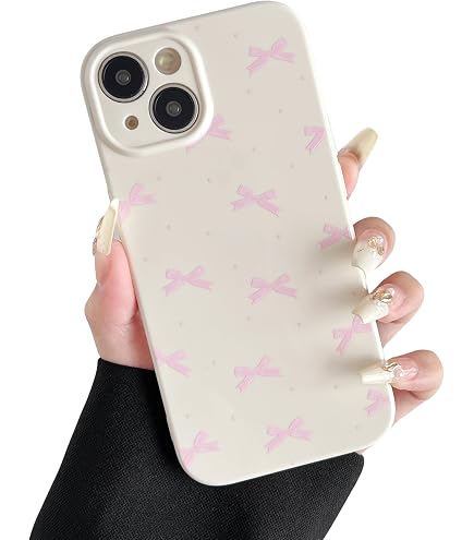 Niedliche IPhone 16 Pro Hülle Mit Schleife & Kirschen – Weiches TPU, Stoßfest, Weiß