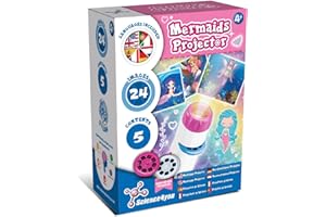 Science4you Linterna Proyector Sirenas para Niños 4+ Años - Proyector Antorcha Incluye 24 Imágenes y Póster de Sirenas, Regalos y Juguetes Científicos y Educativos para Niñas y Niños 4 5 6 7+ Años