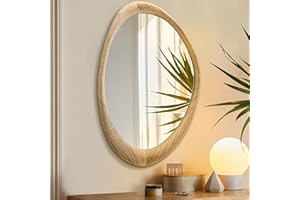 AAZZKANG Asymmetrical Wooden Wall Mirror Rustic Irregular Vanity Mirrors 70L x 50W cm Large Decorative for Bathroom Bedroom Living Room Hallway