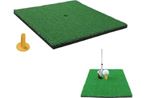 SPARKLENUT Golf Übungsmatte, 30 x 30cm Golf Matte, Abschlagmatte Golf im Innen und Außenbereich, Tragbar Abschlagmatte inkl für das Chipping Putting Training
