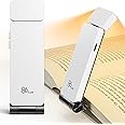86lux Reading Light, Rechargeable Reading Light, Ultralight LED Light with 3 Amber Colors and Stepless Dimming for Night Reading for Book Lovers, Kids, White