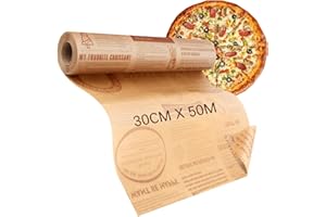 38cmx50m Papier Cuisson Rouleau, ELEPRUC Papier Sulfurisé Non Blanchi avec Coupeur, Rouleau Air Fryer Paper Résistant à La Chaleur Et Antiadhésif, Liner pour Cuire Au Four, Griller, Vapeur, Emballer