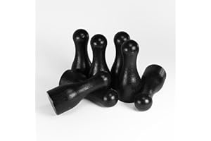 Spieltz Riesen Spielfiguren für XXL Brettspiele: Halmakegel groß aus Holz, 25/60 mm. Flaschenkegel, gut zu greifen. Extra große Spielkegel (schwarz, 10 Stück)