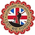 Poppy Day Sticker with Soldier, Wreath and Union Jack - Ideal for cars, scooters, laptops, mobiles, etc (Large)