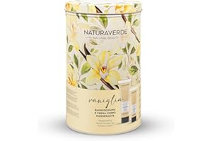 NATURAVERDE | Gift Set Sensoriale Vaniglia - Bagnoschiuma 200ml + Crema Corpo 100ml + Scatola Cilindro di Latta - Set Lussuoso per un'Esperienza di Cura della Pelle